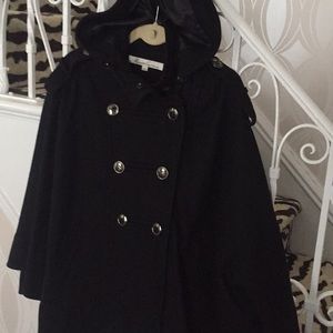 Wool jacket cape style black size small